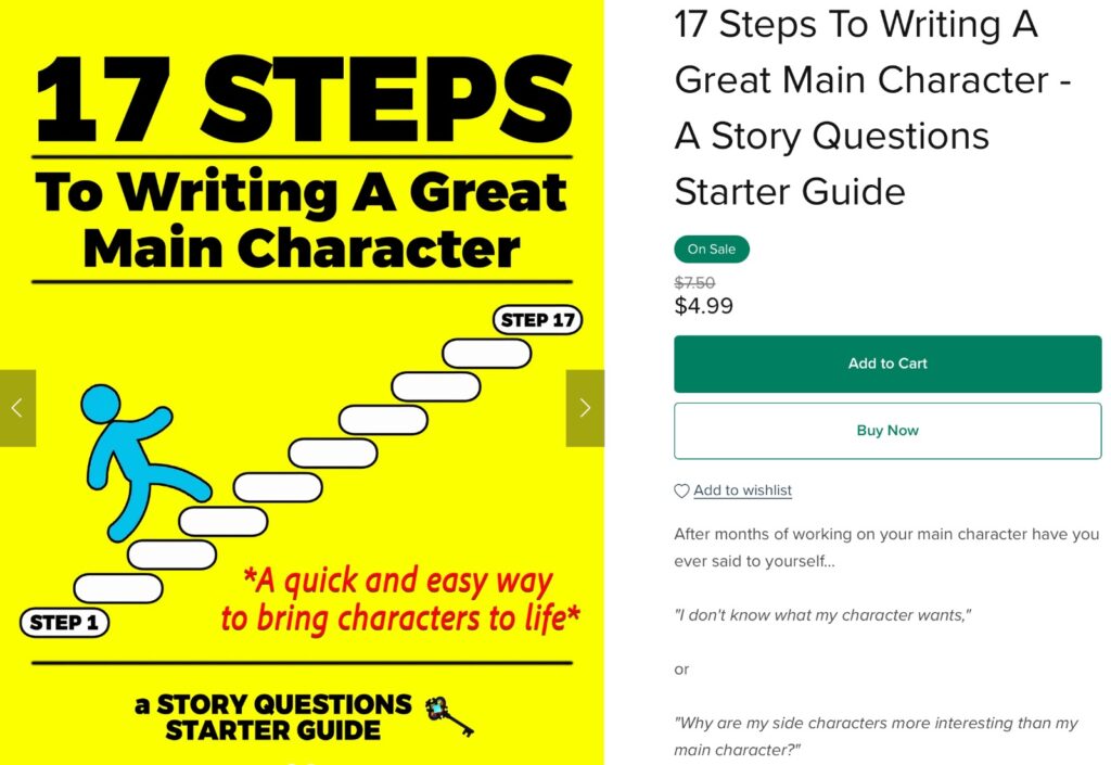 17 steps to writing a great main character a story questions starter guide book payhip