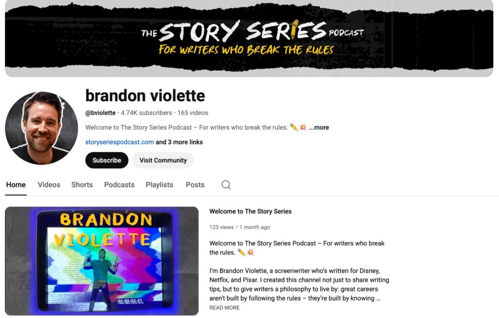Brandon Violette The Story Series Podcast Film Courage video interview