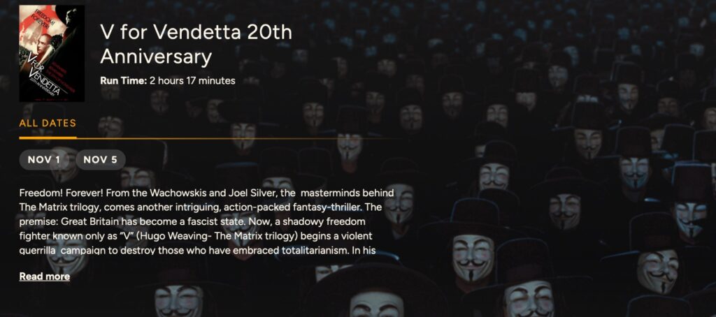 Fathom Events V For Vendetta